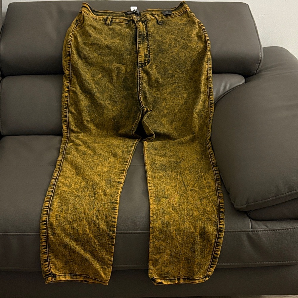 Stylish Yellow Acid Wash Women’s Pants (2 available)